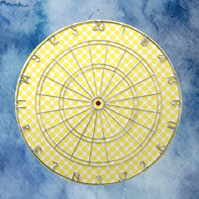 Lemon Fruit Pattern Dartscheibe (A dart board with a pattern of lemons.)