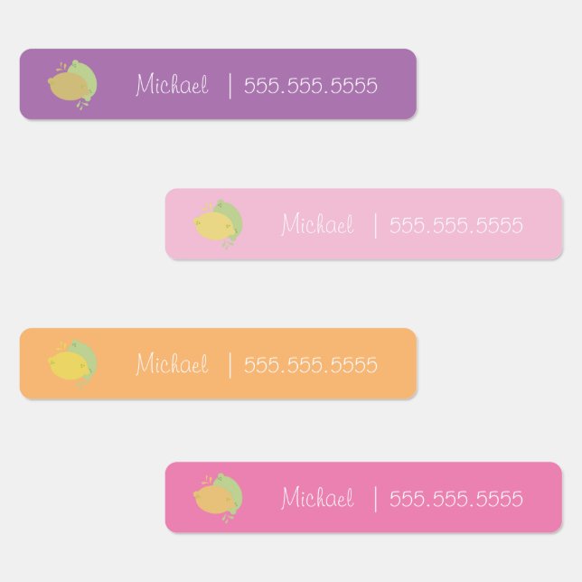 Lemon Fruit School Class Lunch Name Number Labels Etiketten (Gruppe)