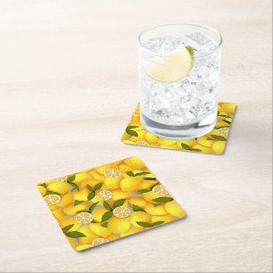 Lemon Full Rechteckiger Pappuntersetzer