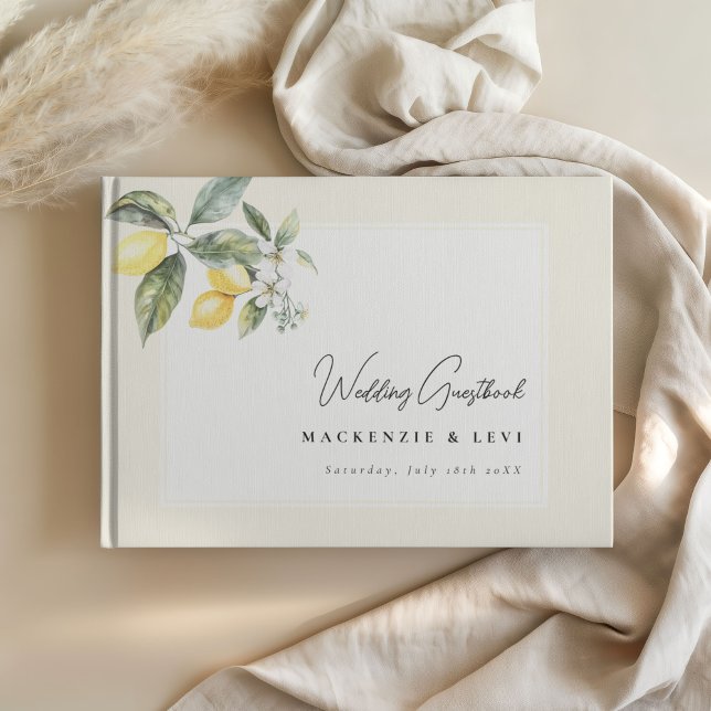 Lemon Garden Butter Yellow Wedding Gästebuch (Von Creator hochgeladen)