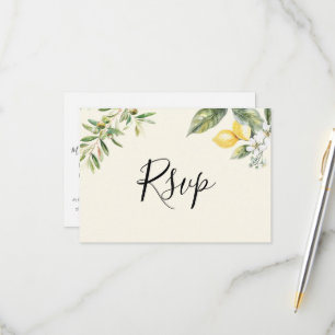 Lemon Garden Buttergelb Menüwahl RSVP Karte