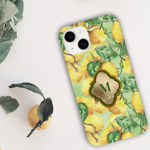Lemon Garden Monogram Case iPhone 14 Hülle