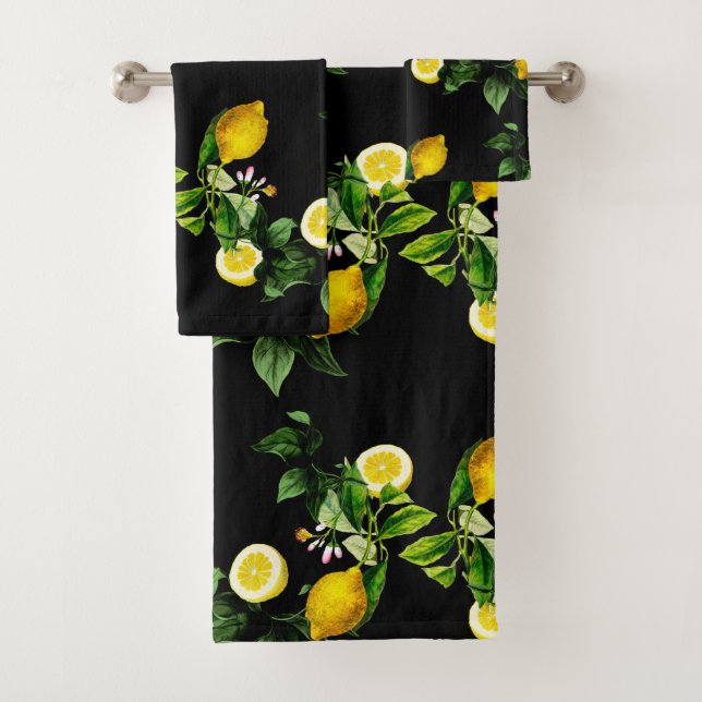 Lemon Garden Sommermuster Badhandtuch Set (Insitu)