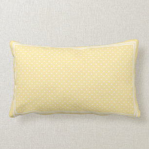 Lemon Gelbe Polka Dots and Stripes Lumbar Kissen