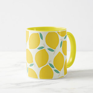 Lemon-gelbes Zitronenmuster Tasse