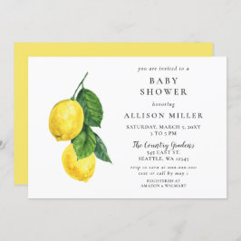 Lemon Gender Neutral Baby Shower Einladung