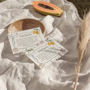 Lemon Gender Neutral Baby Shower Gift Registry Begleitkarte