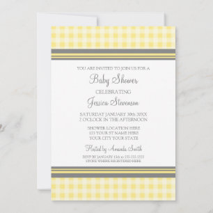 Lemon Gingham Custom Baby Shower Einladungen