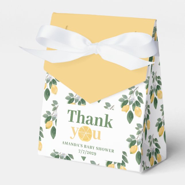 Lemon Girl Baby Shower Thank You  Geschenkschachtel (Vorderseite)