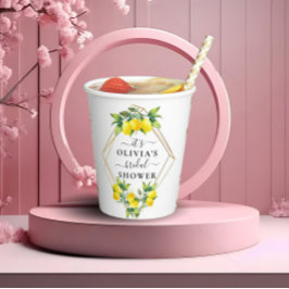 Lemon Gold Geometric Brautparty Paper C Pappbecher