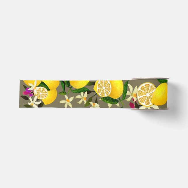 Lemon Gray Ripsband (Vorderseite)
