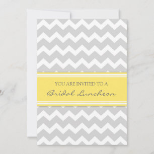 Lemon Gray Zickzack Bridal Lunch Einladung Karte