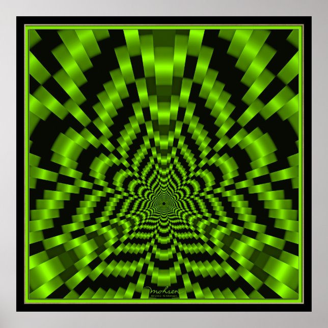 Lemon Green Black Speed Tunnel Poster (Vorne)