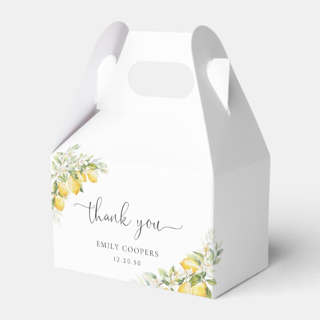 Lemon Green Citrus Baby Duschbox Geschenkschachtel (Vorderseite)