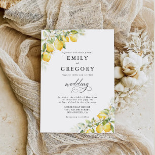 Lemon Green Citrus Hochzeitseinladung Einladung