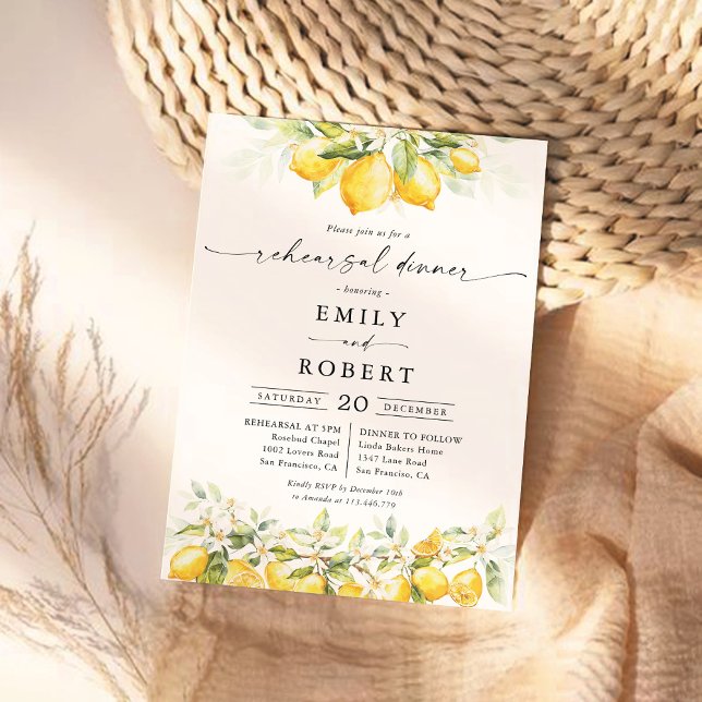 Lemon Green Citrus Probe Abendessen Einladung (Von Creator hochgeladen)