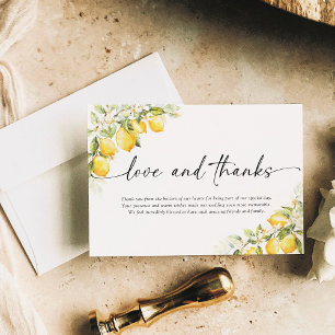 Lemon Green Citrus Wedding danke Ihnen Karten