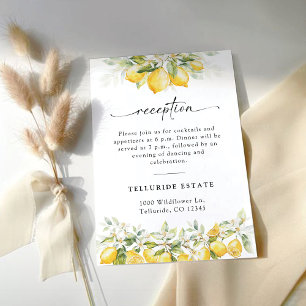 Lemon Green Citrus Wedding Reception Card Begleitkarte