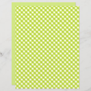 Lemon Green Gingham Scrapbook Paper