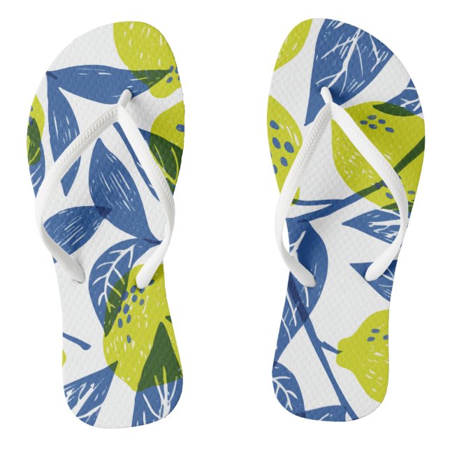 Lemon Green Pattern Flip Flops (Fußbett)