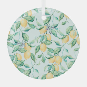 Lemon Green Watercolor: Nahtlose Romantik Ornament Aus Glas