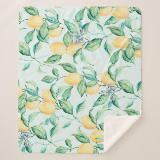 Lemon Green Watercolor: Nahtlose Romantik Sherpadecke