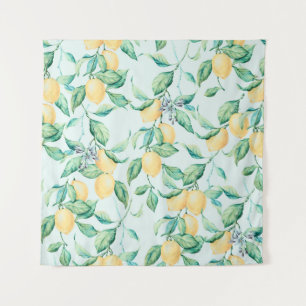 Lemon Green Watercolor: Nahtlose Romantik Wandteppich