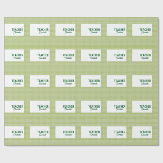 Lemon green white stripes teacher professor name c geschenkpapier