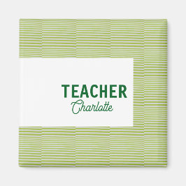Lemon green white stripes teacher professor name c magnet