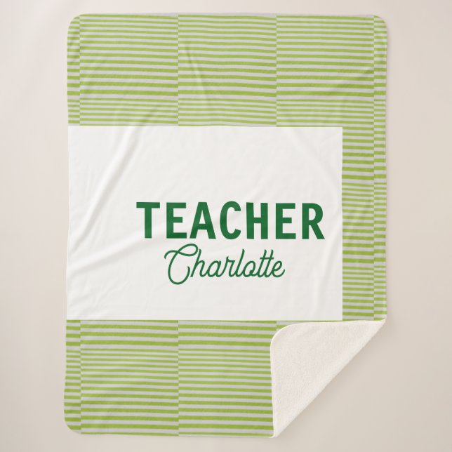 Lemon green white stripes teacher professor name c sherpadecke (Vorderseite)