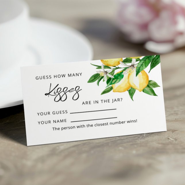 Lemon Greenerity Wie viele Kisses Game Cards Platzkarte (Von Creator hochgeladen)