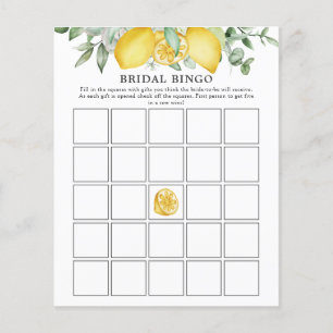 Lemon Greenery Citrus Brautparty Bingo Game