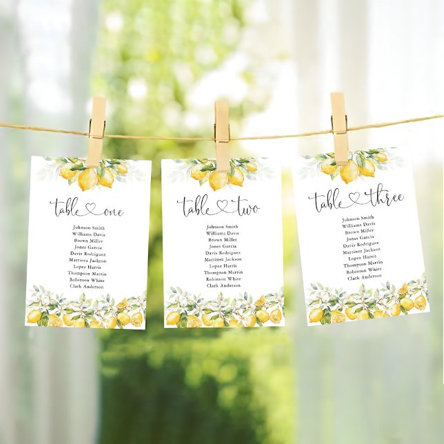 Lemon Greenery Citrus Tischnummer Seating Chart (Von Creator hochgeladen)