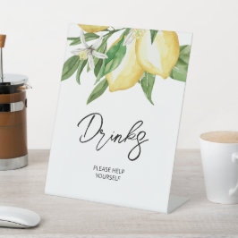 Lemon Greenery Drinks Zeichen Sockelschild