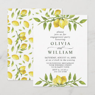 Lemon Greenery ENGAGEMENT PARTY Einladung Postkarte