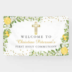 Lemon Greenery Erste Heilige Kommune Willkommen Banner