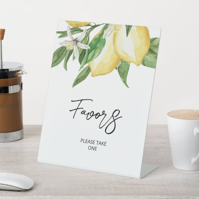 Lemon Greenery Favors Sign Sockelschild (In SItu)
