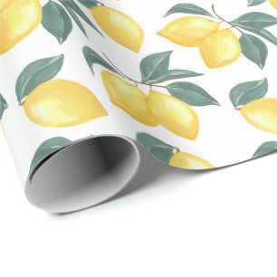 Lemon Greenery Gift Wrap Wrapping Paper Geschenkpapier