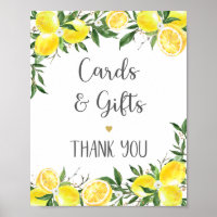 Lemon Greenery Gold Cards & Gifts Brautparty