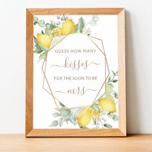 Lemon Greenery Verlasse wie viele Kisses Bridal Ga Poster