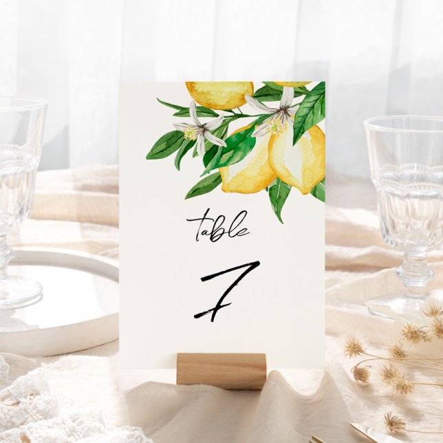 Lemon Greenery Wedding Tischnummer (Von Creator hochgeladen)