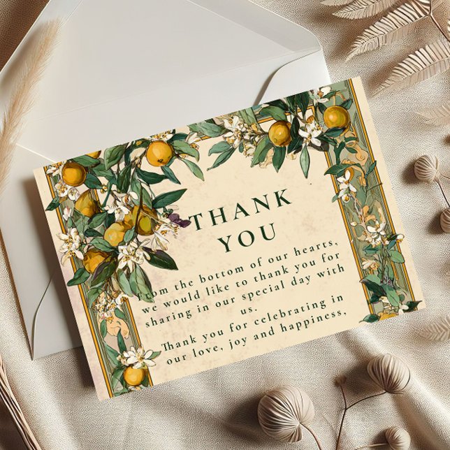 Lemon Grove Bloom Hochzeit Dankeskarte (Von Creator hochgeladen)