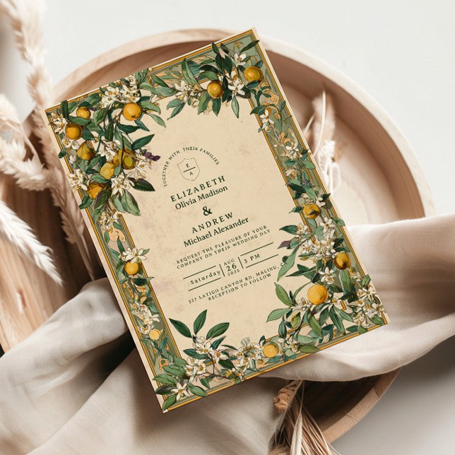 Lemon Grove Bloom Wedding Einladung (Von Creator hochgeladen)