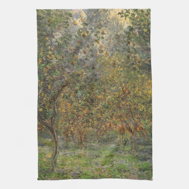 Lemon Grove in Bordighera von Claude Monet Geschirrtuch (Vertikal)
