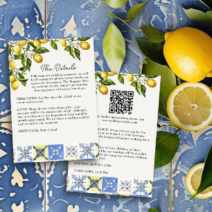 Lemon Grove Italienische Landschaft Hochzeit Detai Begleitkarte
