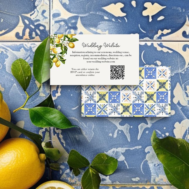 Lemon Grove Italy Country Themed Wedding Website Begleitkarte (Wedding Website Card from the Lemon Grove Wedding Collection by Darling & May)