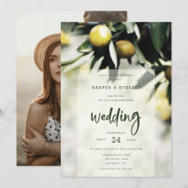 Lemon Grove | Moderne Hochzeit von Gelb und Grün Einladung