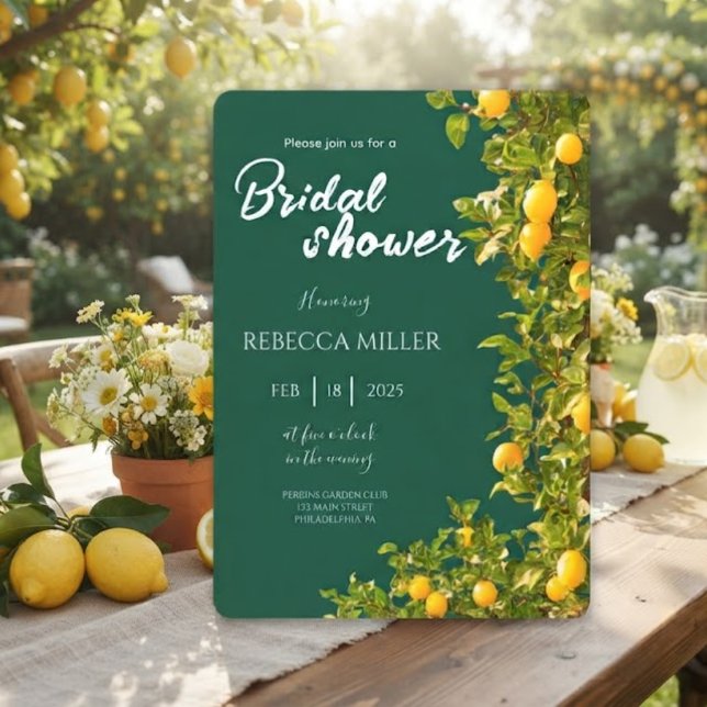 Lemon Grove Romance Brautdusche Einladung (Von Creator hochgeladen)