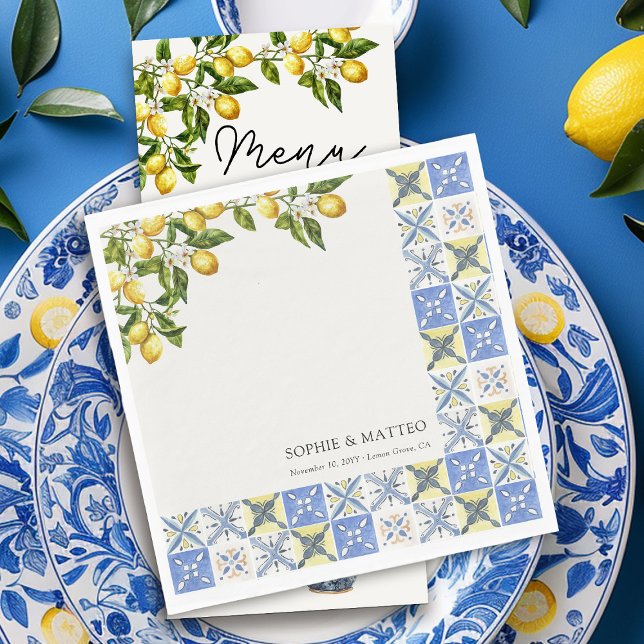 Lemon Grove Rustikale italienische Hochzeit Serviette (Wedding napkins from the Lemon Grove wedding collection by Darling & May)