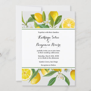 Lemon Grove Yellow Summer Wedding Einladung